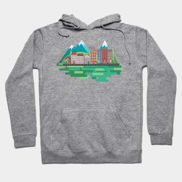 Cute Landscape Hoodie by SWON Design